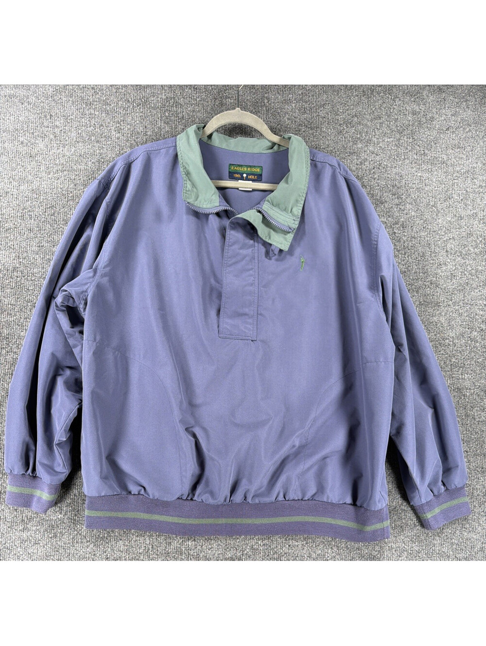 Vintage Eagles Ridge 19th Hole Golf Pullover Jacket Blue Windbreaker-Men's Large
